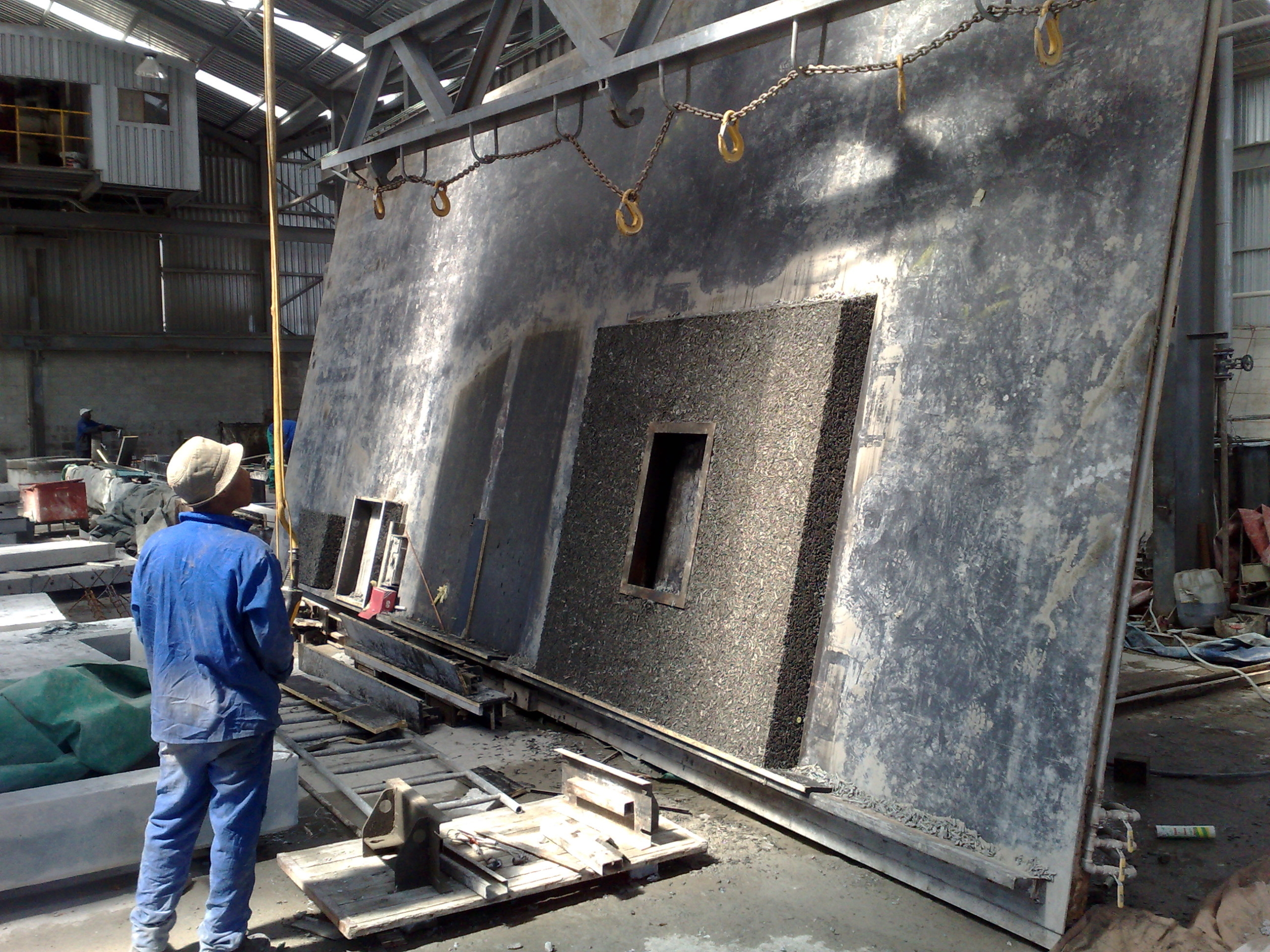 EviroCrete Precast Table Lifting vertical after 12 hours