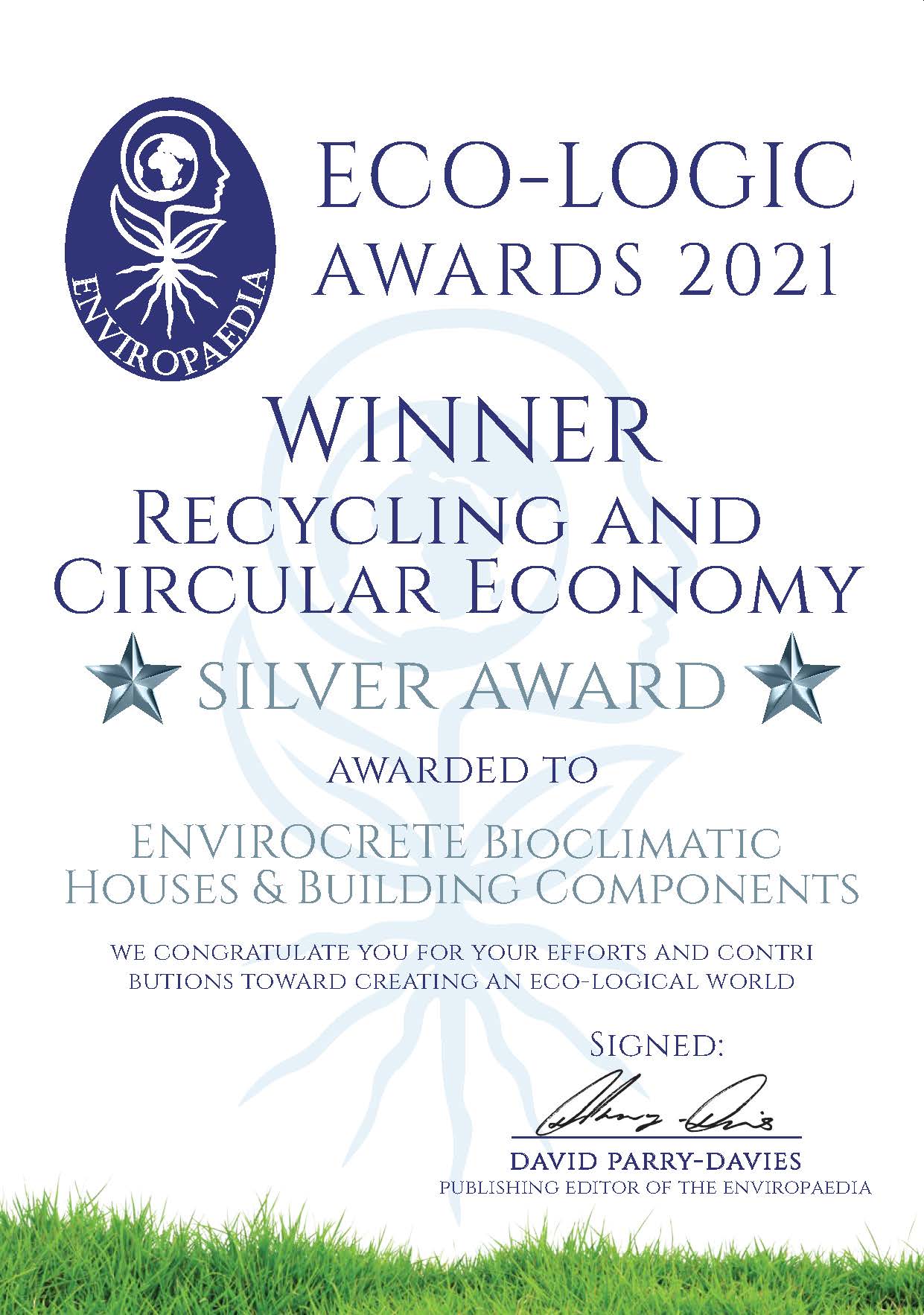 ECO-LOGIC AWARDS 2021_WINNER CERTIFICATES_SILVER_RECYCLING & CIRCULAR ECONOMY